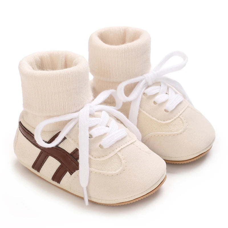 Baby Shoes & Socks (6–12M) – Soft Bottom Anti-Slip Sneakers