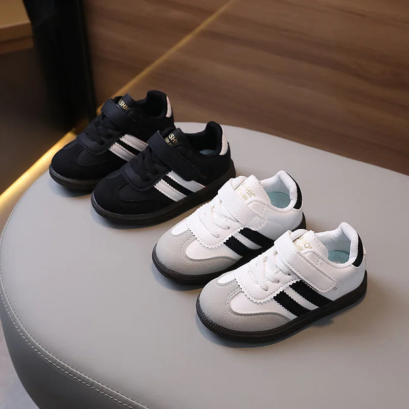 Kids’ PU Leather Sneakers – Soft-Soled Sport Shoes