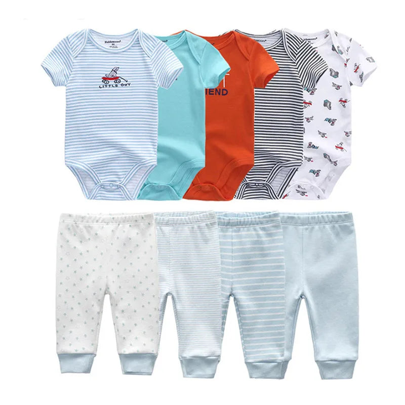 9 Pcs Unisex Newborn Clothing Sets