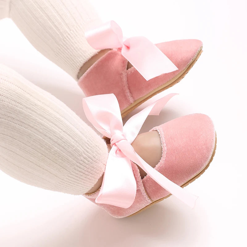 Baby Girls’ First-Step Shoes – Non-Slip Soft Sole Princess Sneakers
