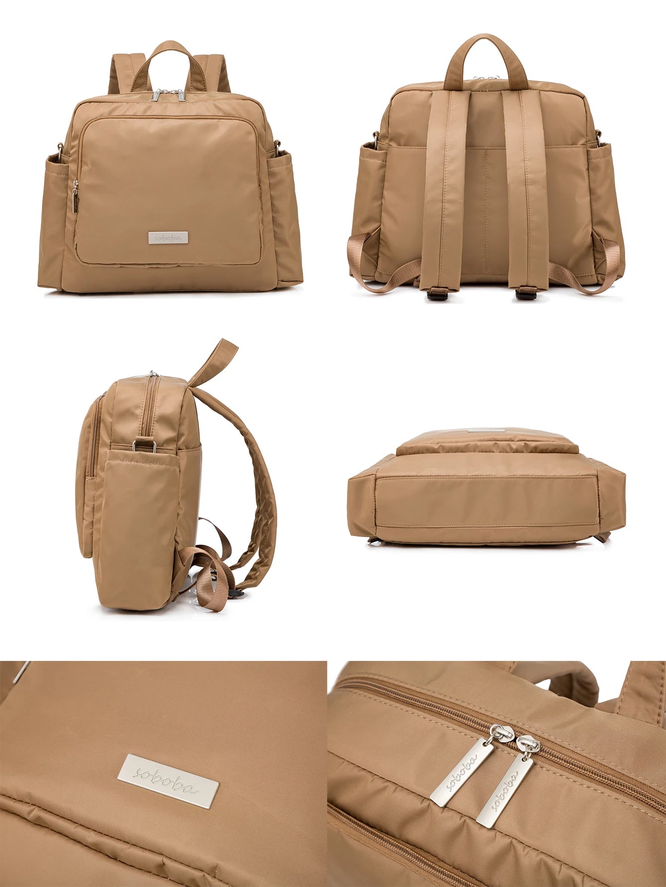 Soboba Diaper Bag for Mother – Waterproof, Large Capacity Polyester Travel Backpack