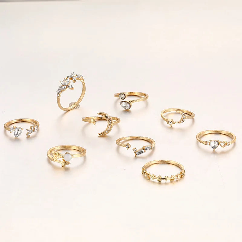 Gold Love Heart Butterfly Ring