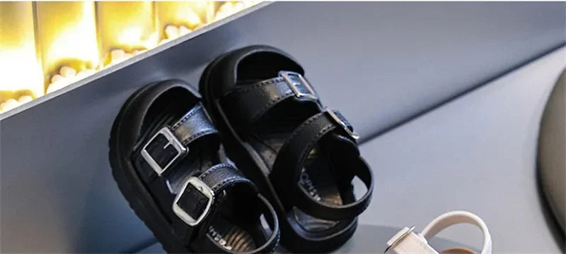 Kids’ PVC Summer Sandals – Buckle, Non-Slip, Waterproof