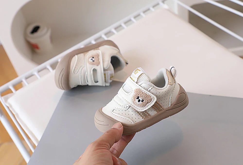 Kids PU Leather Sneakers – Soft-Soled First-Step Toddler Shoes