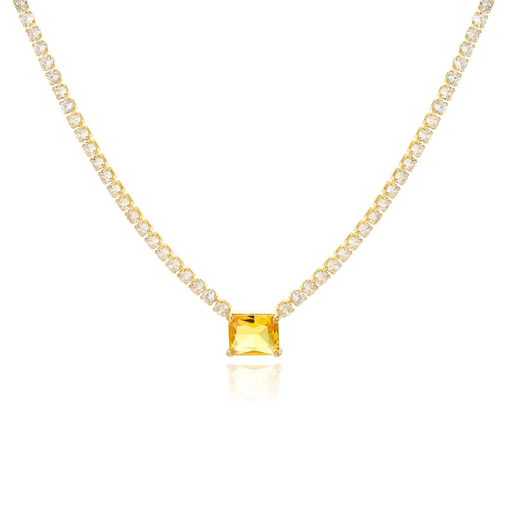 Crystal Stone Love Heart Necklace