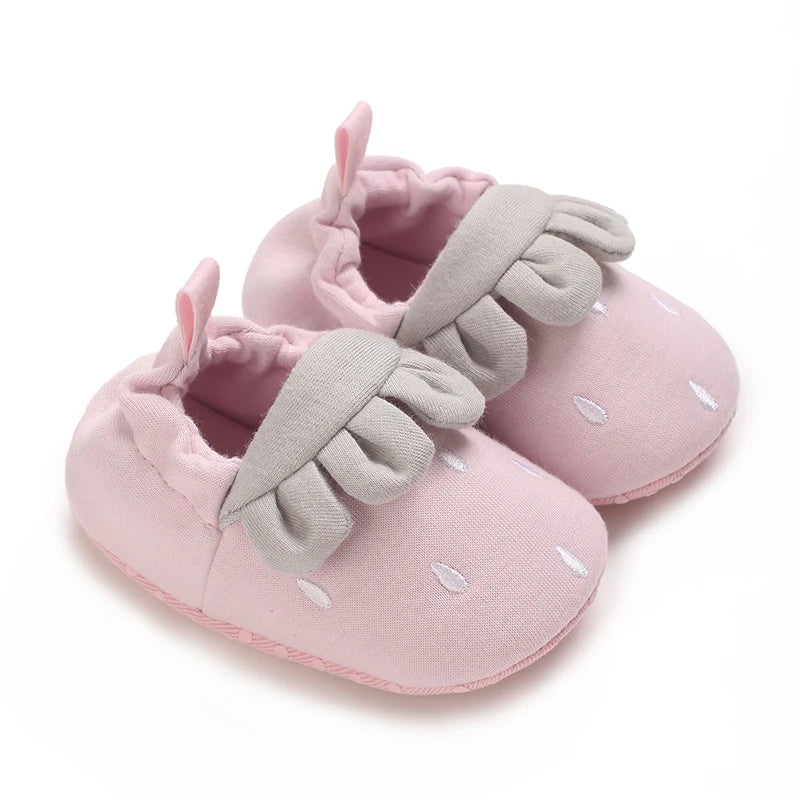 Baby Winter Strawberries Booties – Soft Sole Non-Slip First Walkers
