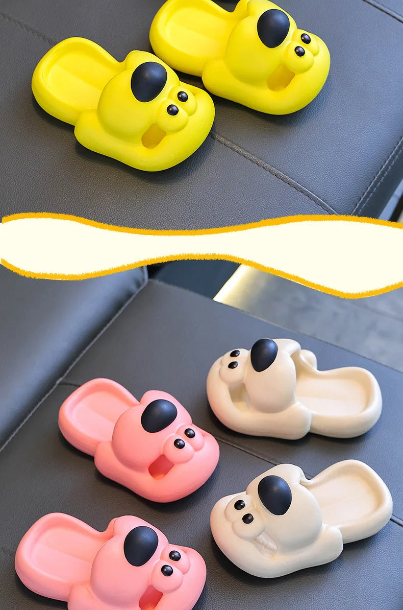 Kids Cartoon Puppy Slippers – Soft Non-Slip Indoor Flip-Flops