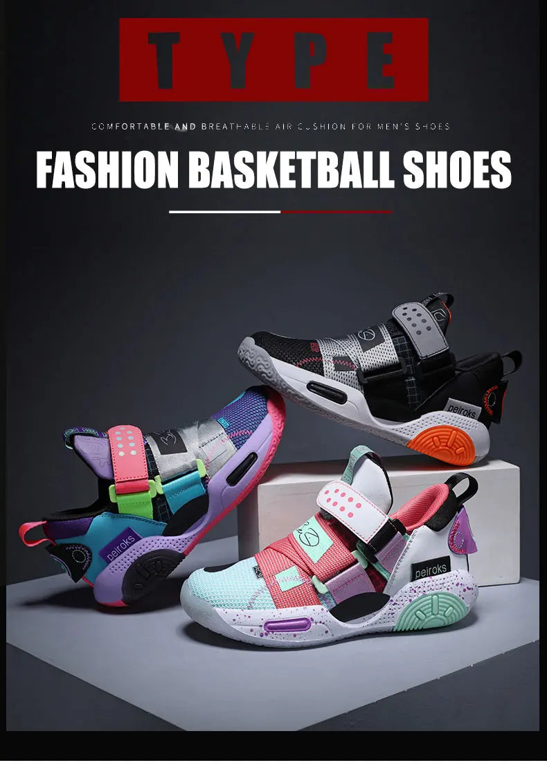 Kids 2024 Basketball Sneakers – Lightweight Non-Slip Sport Shoes