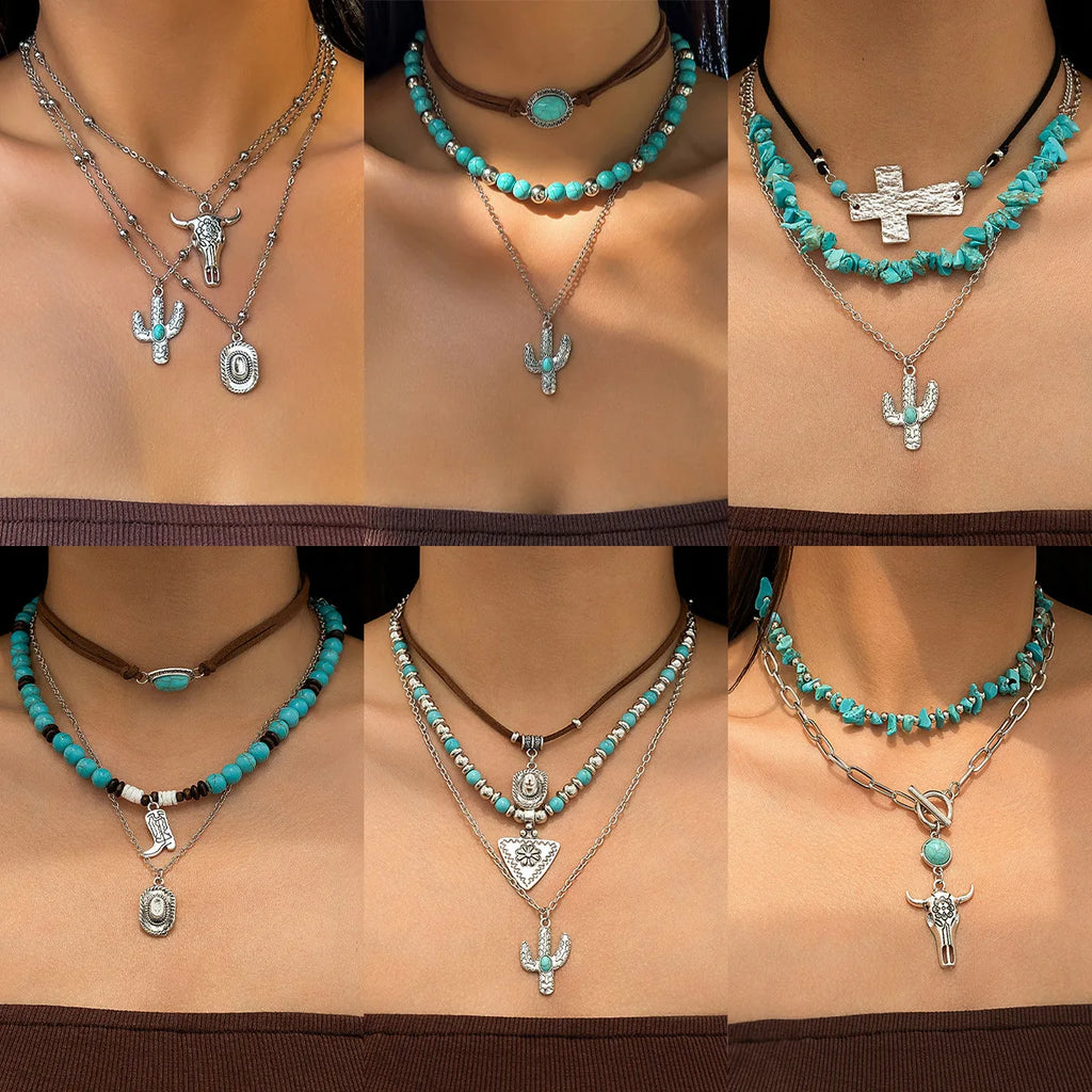 Bohemian Style Turquoise Necklace For Women