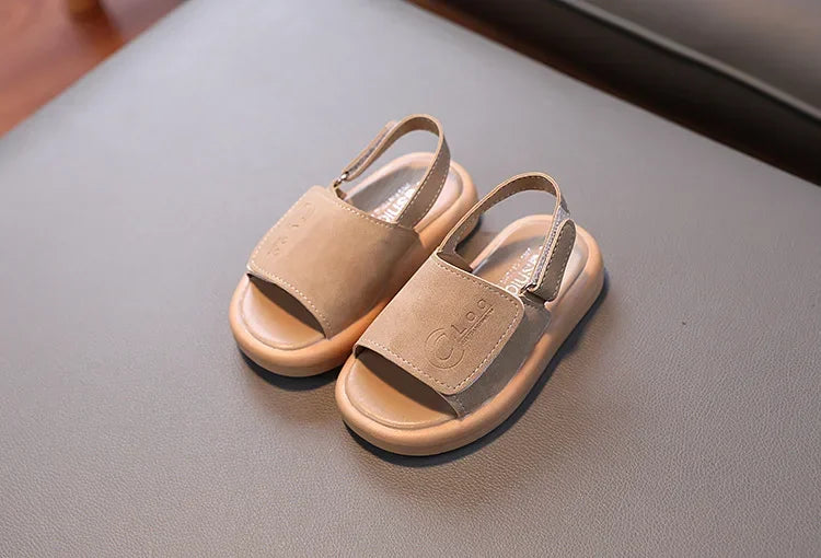 Kids’ Summer Sandals – Open Toe PU Leather (Ages 1–6)