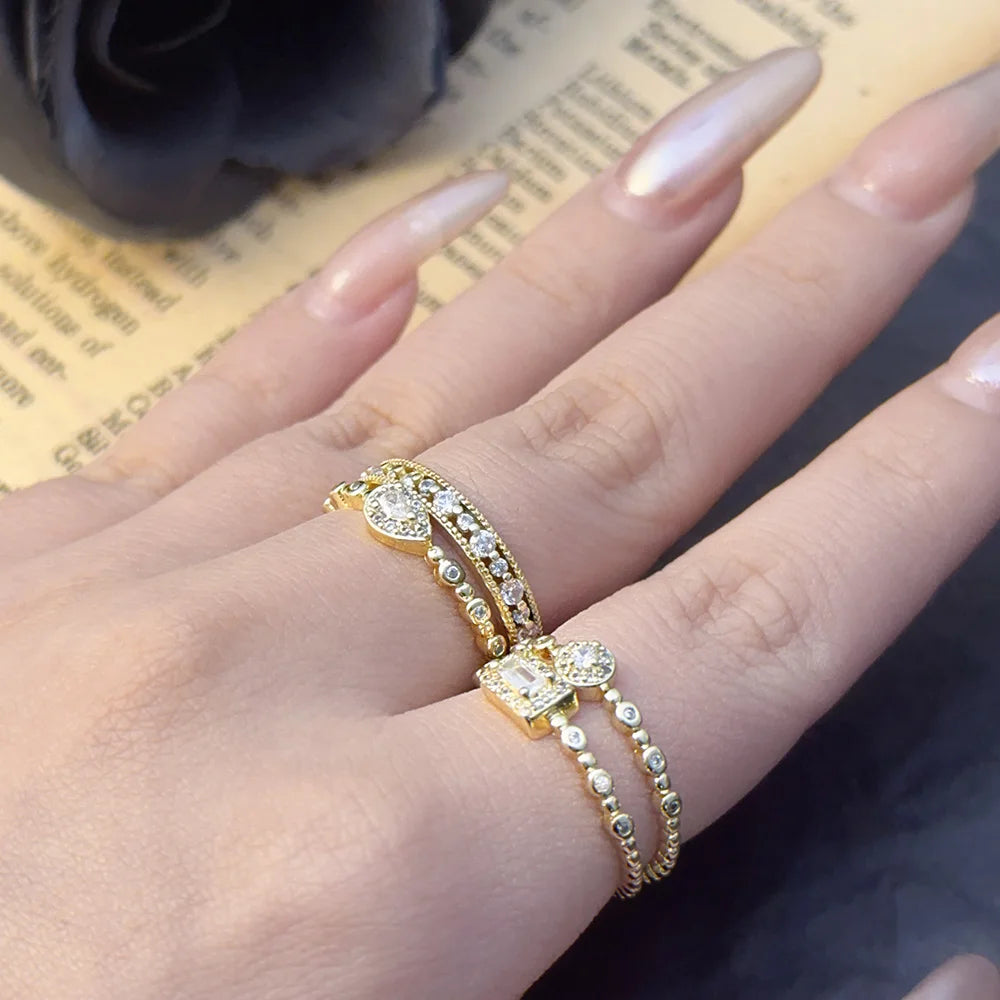 Dainty Women's Zircon Gold Ring