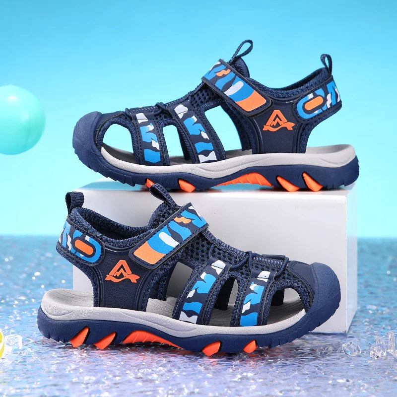 Kids’ Summer Water Sandals – Non-Slip Leather Shoes