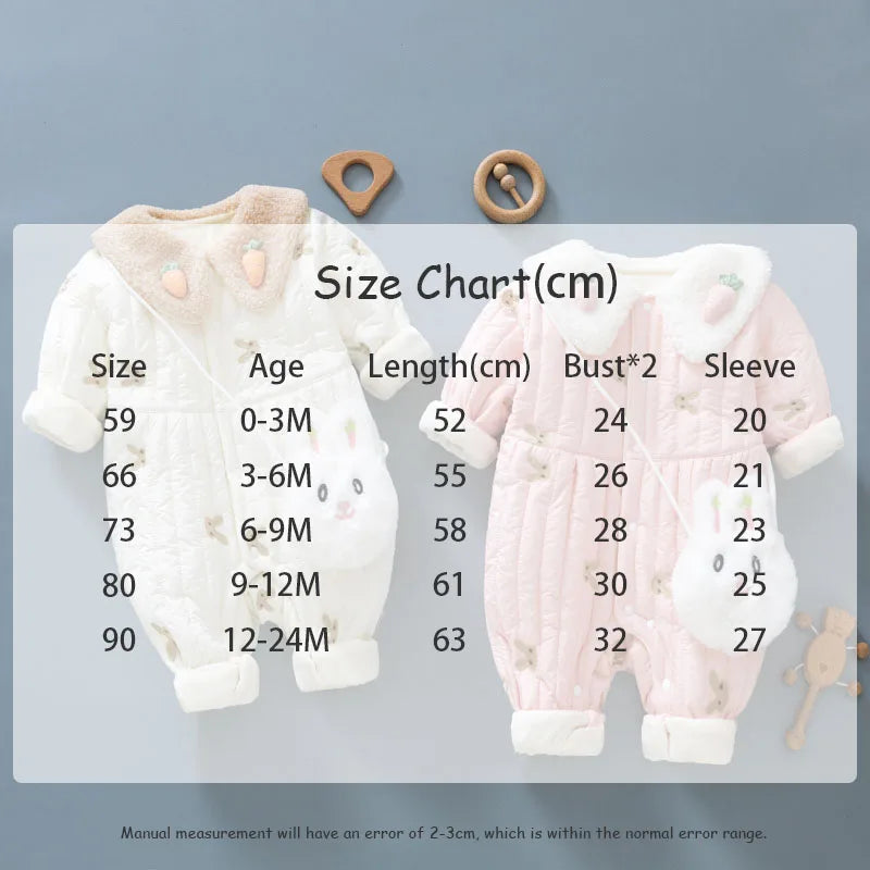 2PCS Winter Baby Clothes Newborn Romper 0-2Y