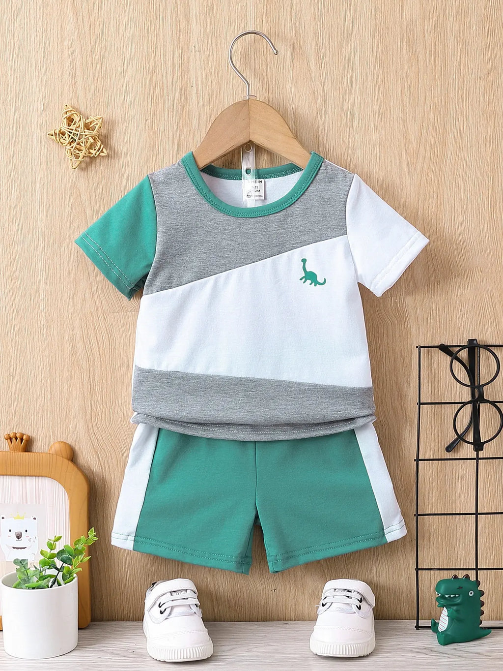 2-Piece Baby Boy Summer Outfit, 0-24M, Short Sleeve & Shorts