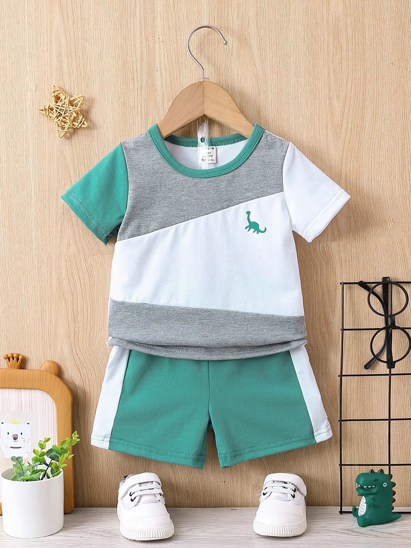 2-Piece Baby Boy Summer Outfit, 0-24M, Short Sleeve & Shorts