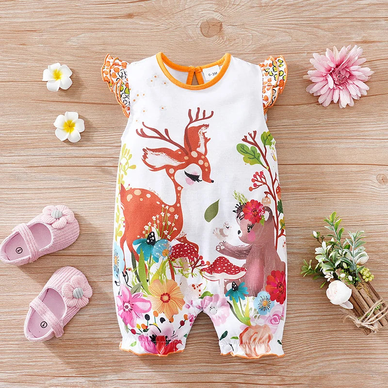 0-18 Flying Sleeve Baby Jumpsuit