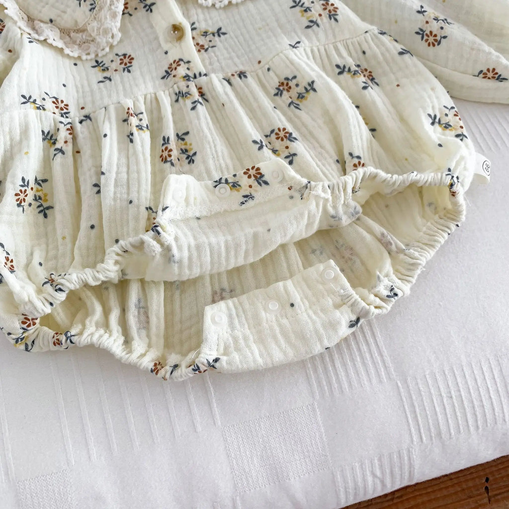 Newborn Baby Girl Romper & Hat, Spring 2PCS Outfit