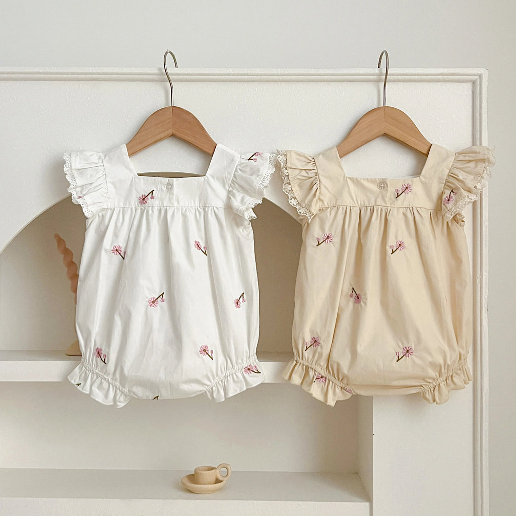 Baby Girls Sleeveless Embroider Flower