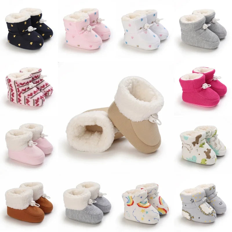 Baby Winter Snow Boots – Soft Sole Cotton First-Step Toddler Shoes