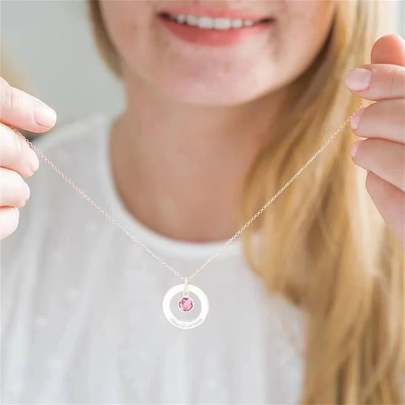 Custom Engraved Name Hollow Ring Pendant