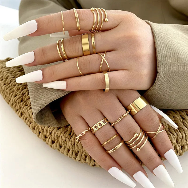 Heart Geometric Gold Butterfly Ring