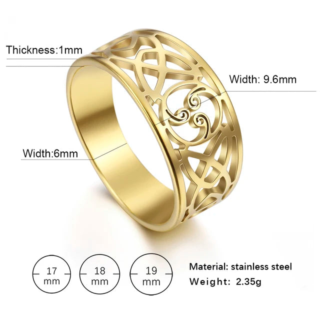 Cazador  Triquetra Irish Celtics Knot Rings for Women Stainless Steel Talisman Amulet Man Ring Jewelry 2026 Couple Gifts