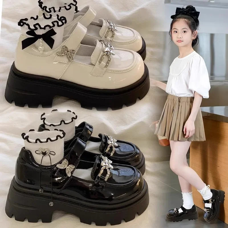 Girls’ Autumn Leather Shoes – Soft, Comfortable, Non-Slip