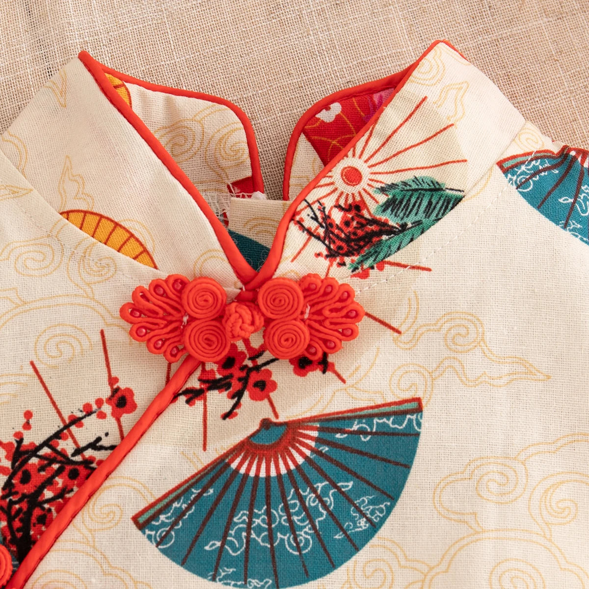 Baby Girl Red Qipao Dress (0–2Y)