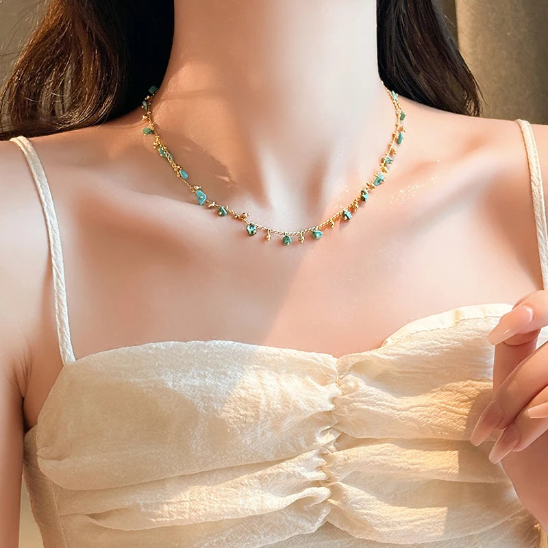 Natural Irregular Green Stone Pendant