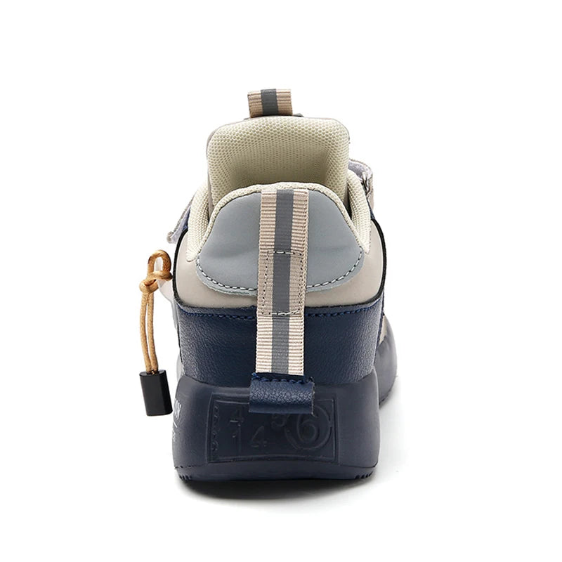 Kids’ Leather Sneakers – Casual, Non-Slip Running Shoes