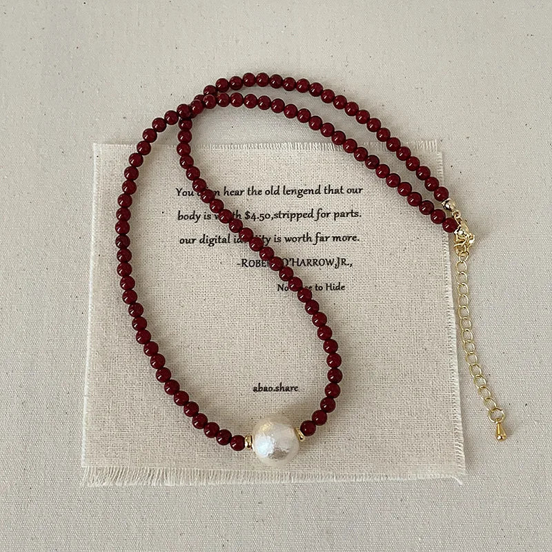 Red Agate Heart Necklace