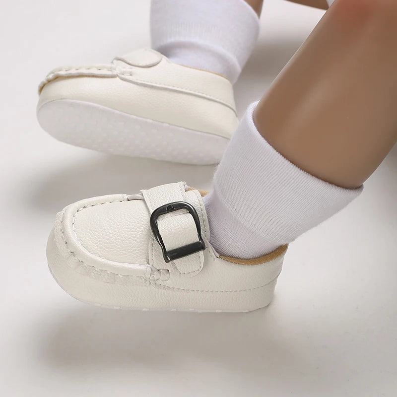 Infant Spring Sneakers (0–18M) – White Non-Slip Soft-Soled Shoes