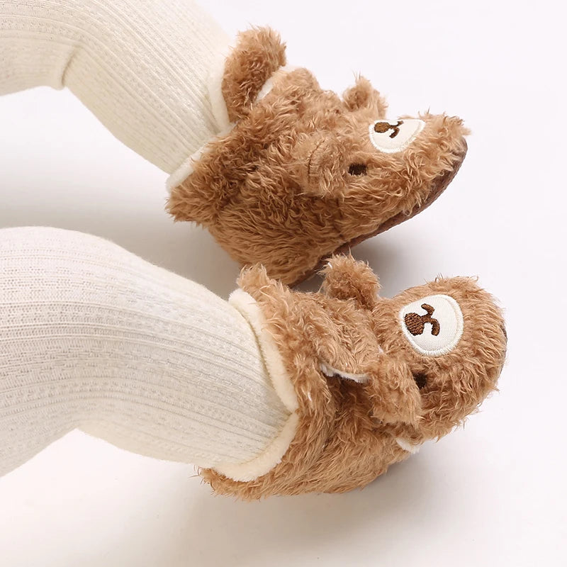 Baby Winter Cotton Shoes (0–1Y) – Thick Warm Teddy Bear Walking Shoes