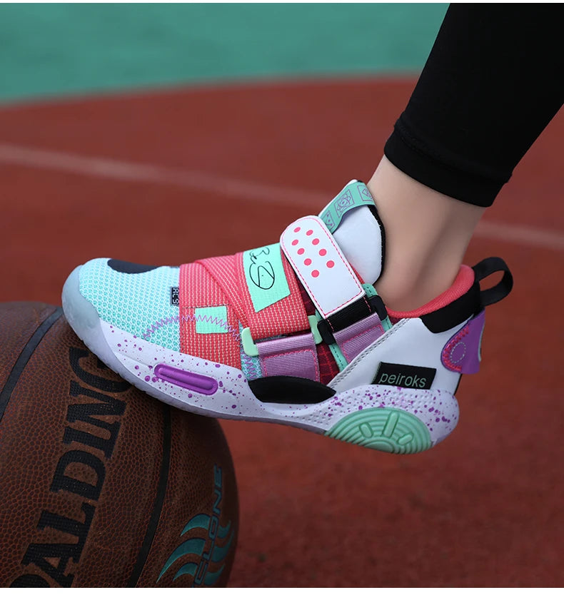 Kids Basketball Sneakers – Lightweight Non-Slip Sport Shoes