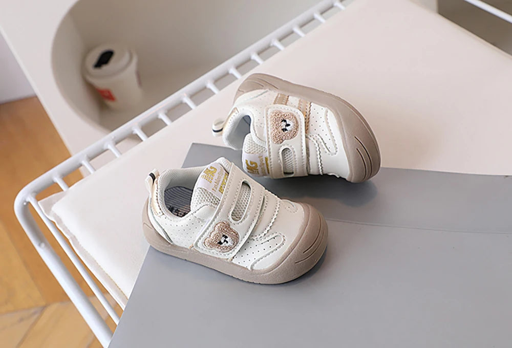 Kids PU Leather Sneakers – Soft-Soled First-Step Toddler Shoes