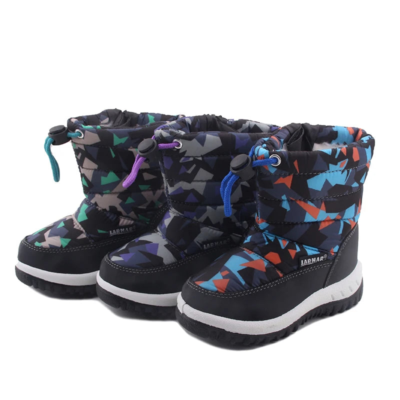 Kids Winter Fur Snow Boots – Waterproof Non-Slip Shoes