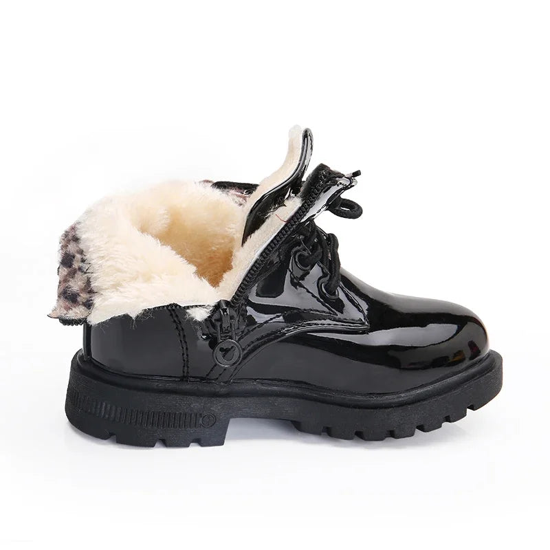Girls’ PU Leather Winter Boots