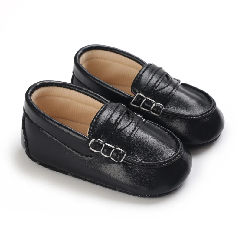 Baby Christening Shoes (0–18M) – PU Leather Moccasins for Boys & Girls