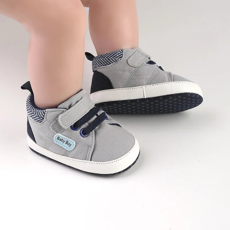 Baby Walking Shoes (0–1Y) – Soft Sole Canvas Casual Shoes