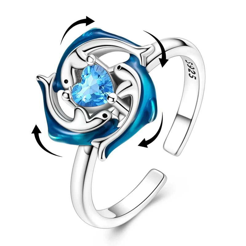 Clover Adjustable Ring 925 Sterling Silver Original Hummingbird Glow Firefly Free Size Open Rings For Women Wedding Jewelry Gift