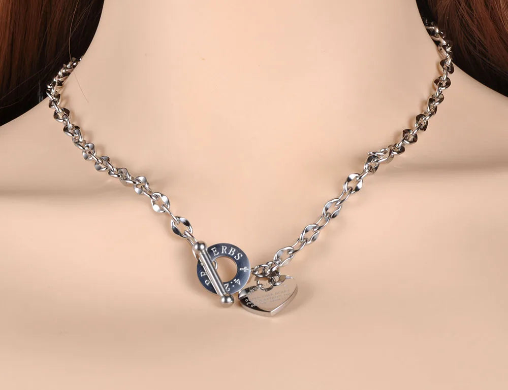 Lokaer Titanium Stainless Steel Heart Charm