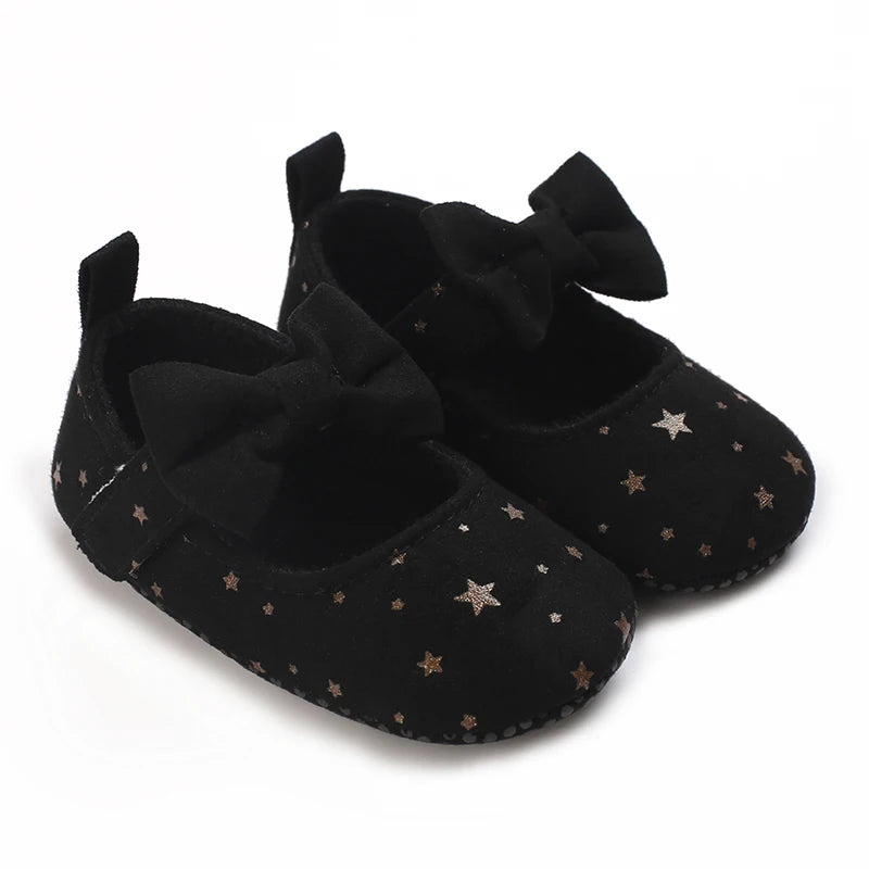 Baby Shoes (0–18M) – Plush Soft Bow Casual Sneakers