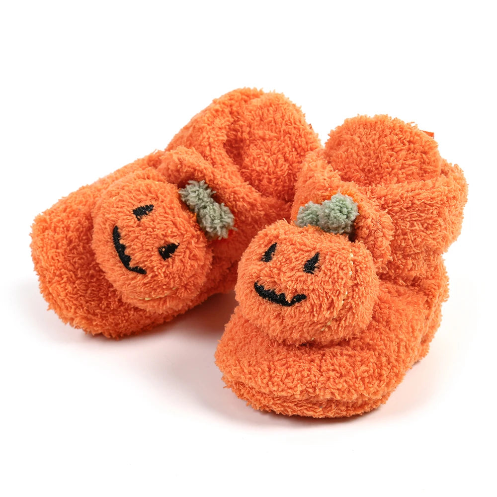 Baby Halloween Pumpkin Booties – Newborn First-Step Sock Shoes