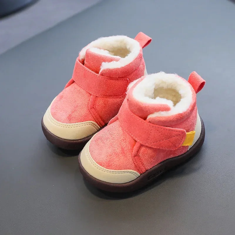 Kids Winter Snow Boots (0–5Y) – Plush Warm Non-Slip Sneakers