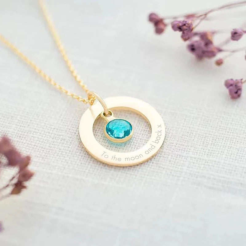 Custom Engraved Name Hollow Ring Pendant