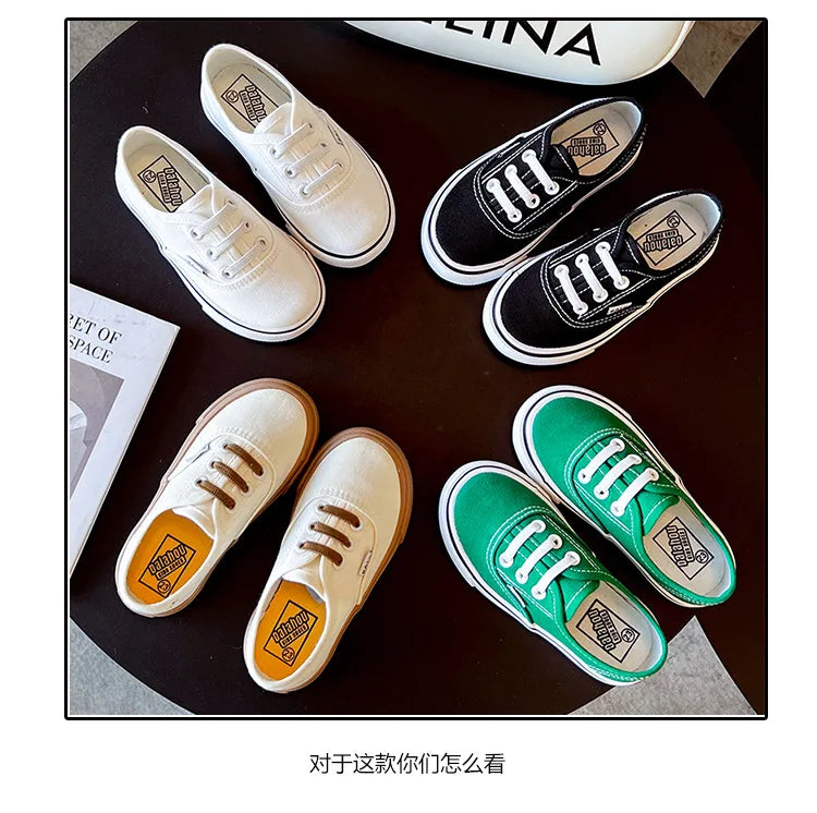 Kids Spring/Autumn Canvas Sneakers – Colorful Soft-Soled Shoes