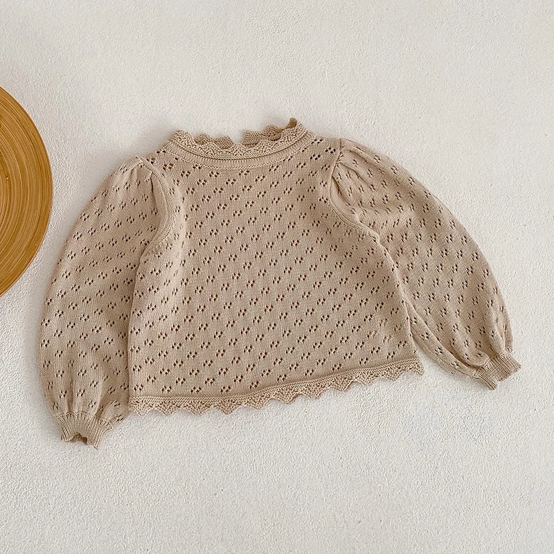 Baby Girl Knit Romper & Dress Top (0–12M)