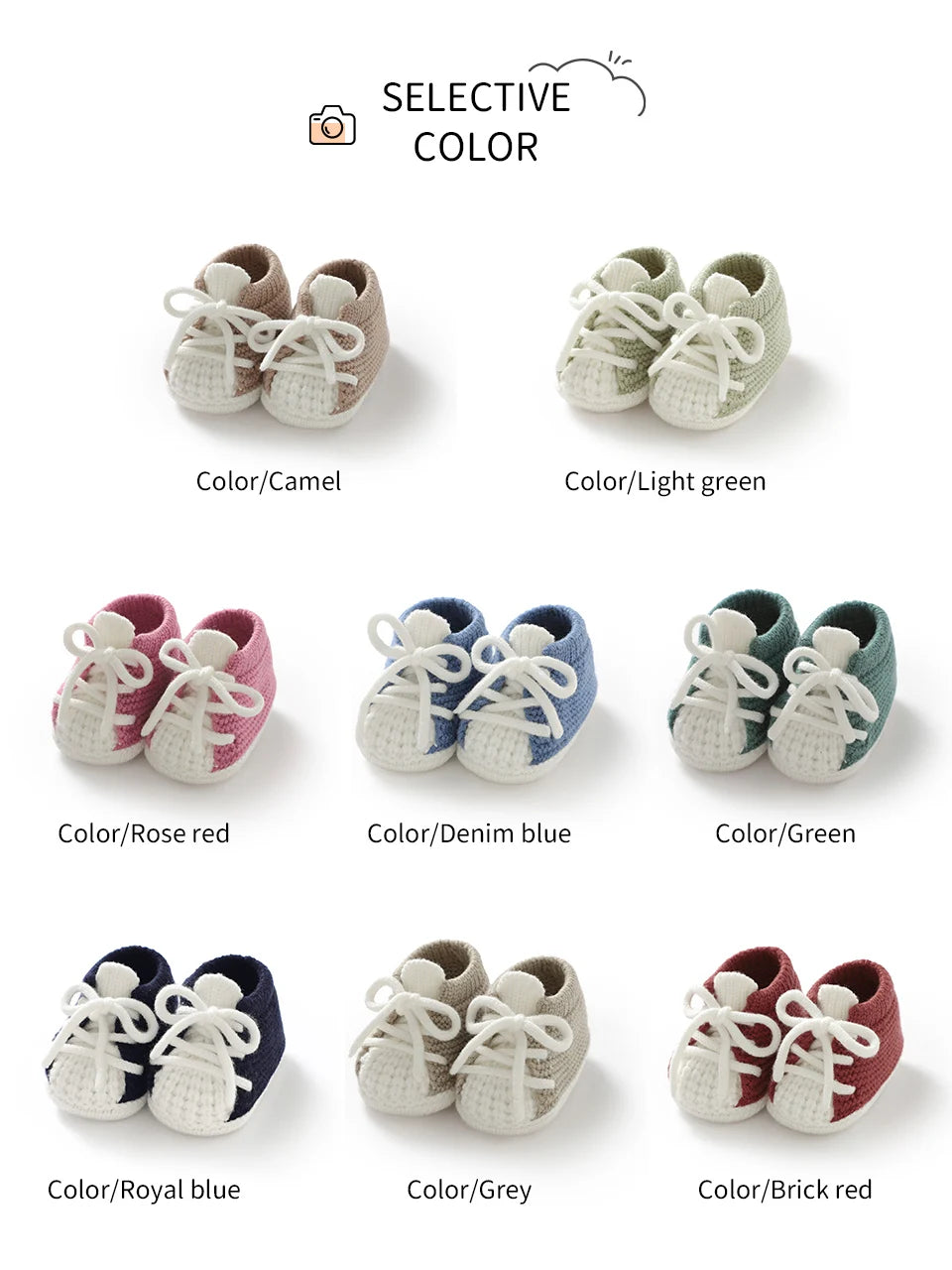 Baby Knitted Booties (0–18M) – Soft Sole Non-Slip First Walkers