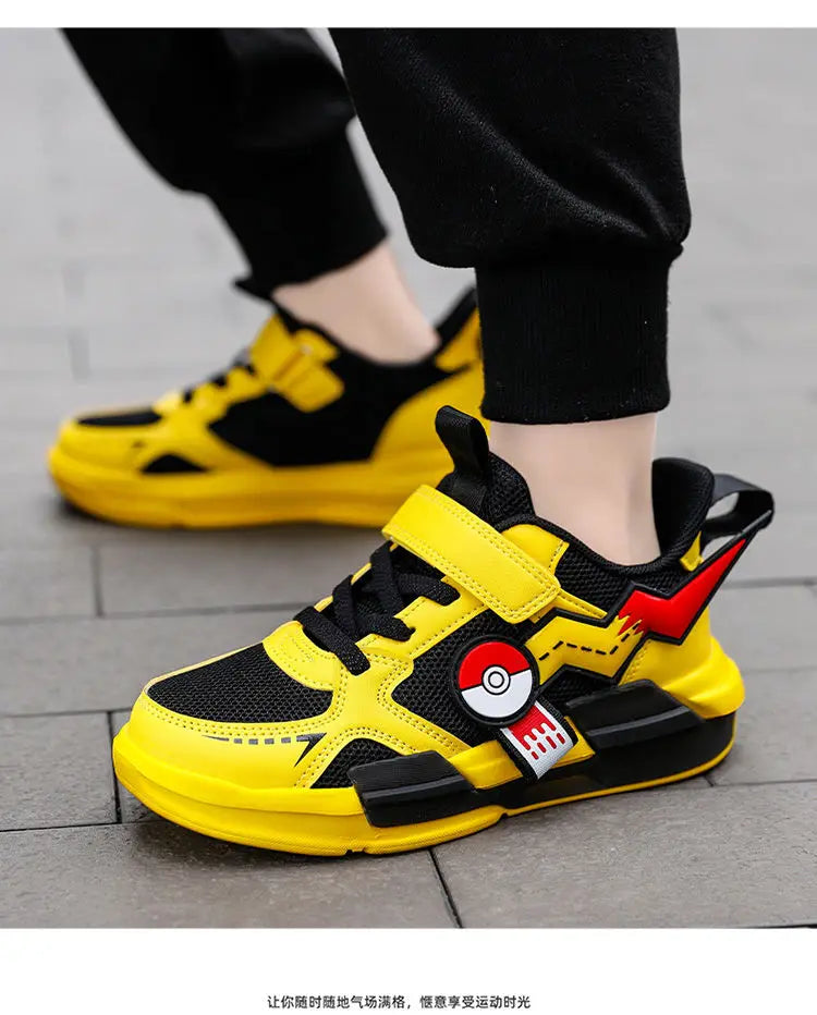 Kids Pokémon Pikachu Sneakers – Breathable Non-Slip Running Shoes