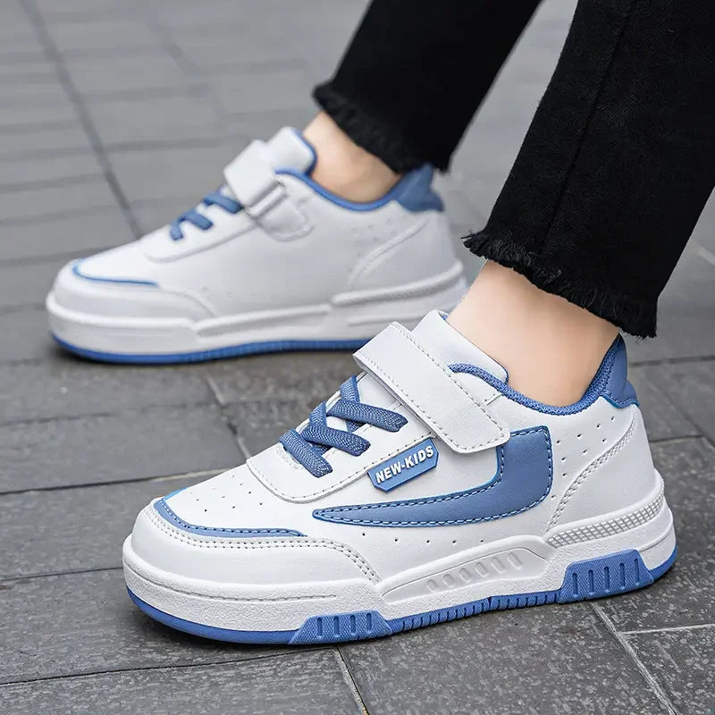 Kids’ Running Sneakers – Leather & Mesh, Non-Slip Shoes